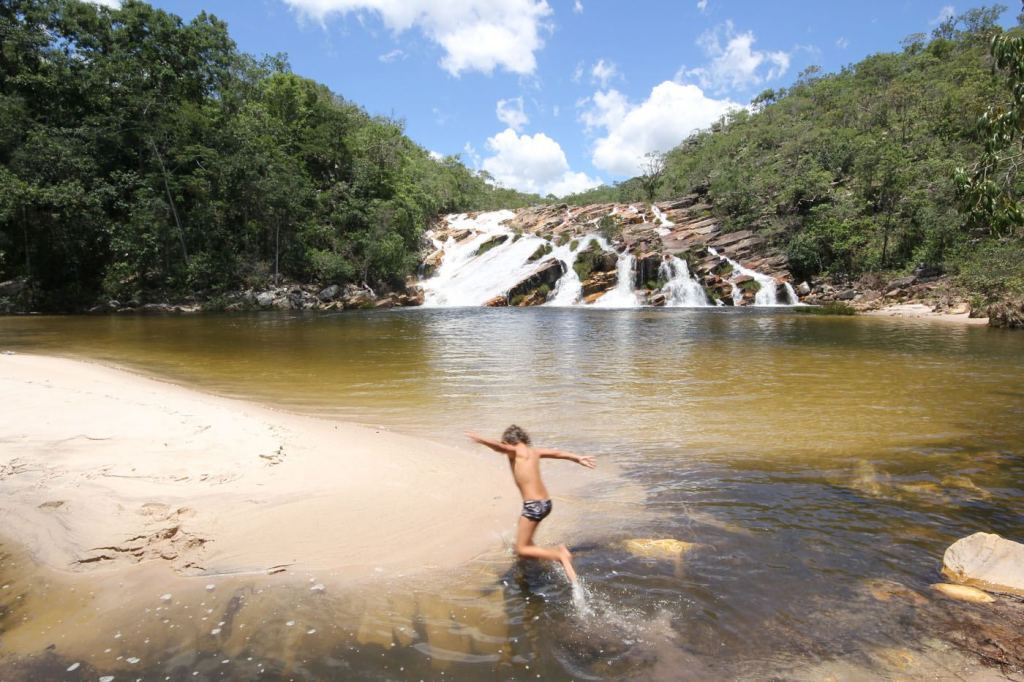 Chapada dos Veadeiros com crianças: Cachoeira São Félix em Cavalcante
