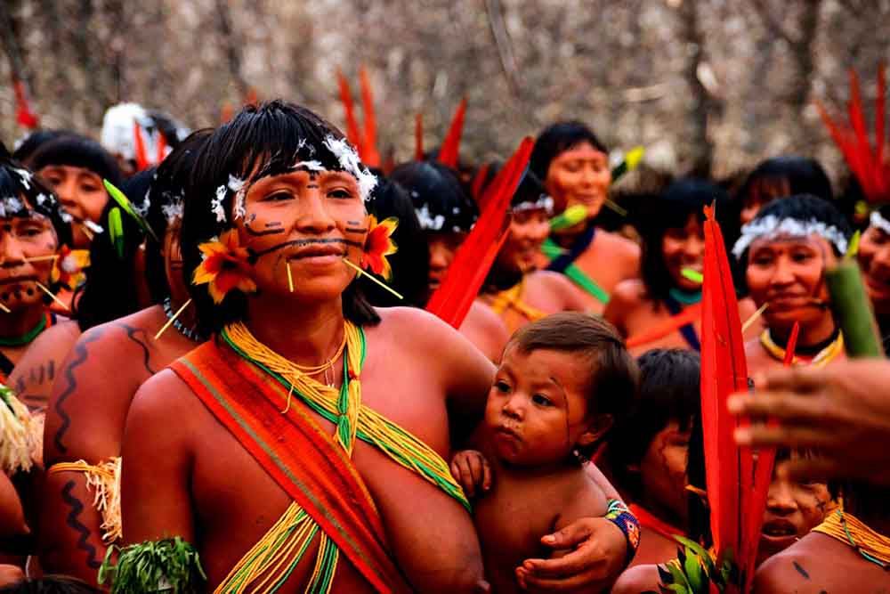 Aldeia indígena na Amazônia