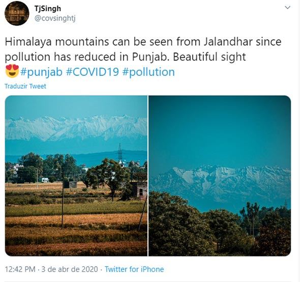 Queda de poluição na Índia torna Himalaia visível após 30 anos 