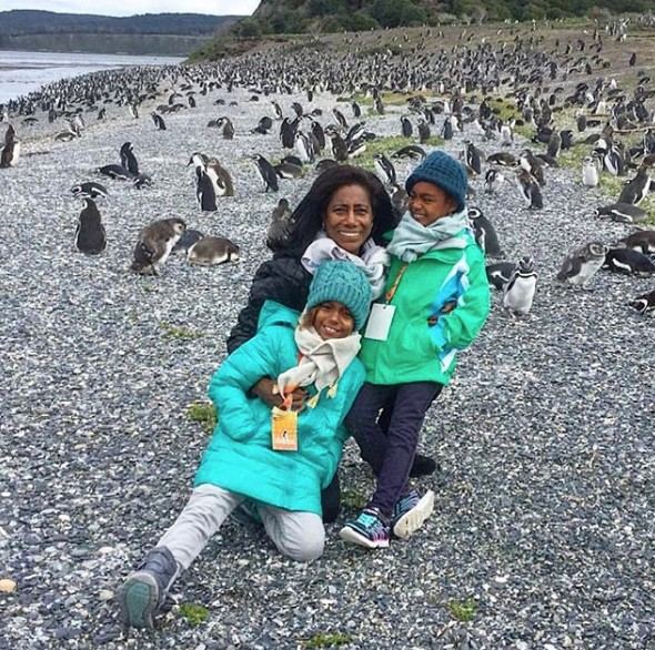 Gloria Maria with her daughters in Patagonia