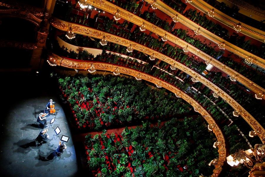  teatro na Espanha realiza concerto para 2 mil plantas
