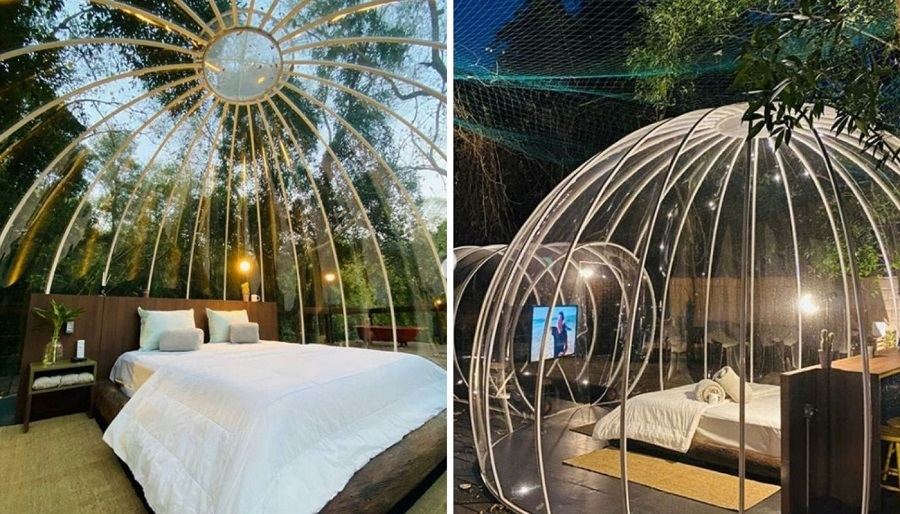 Hotel no interior de São Paulo oferece bolha transparente para dormir sob as estrelas