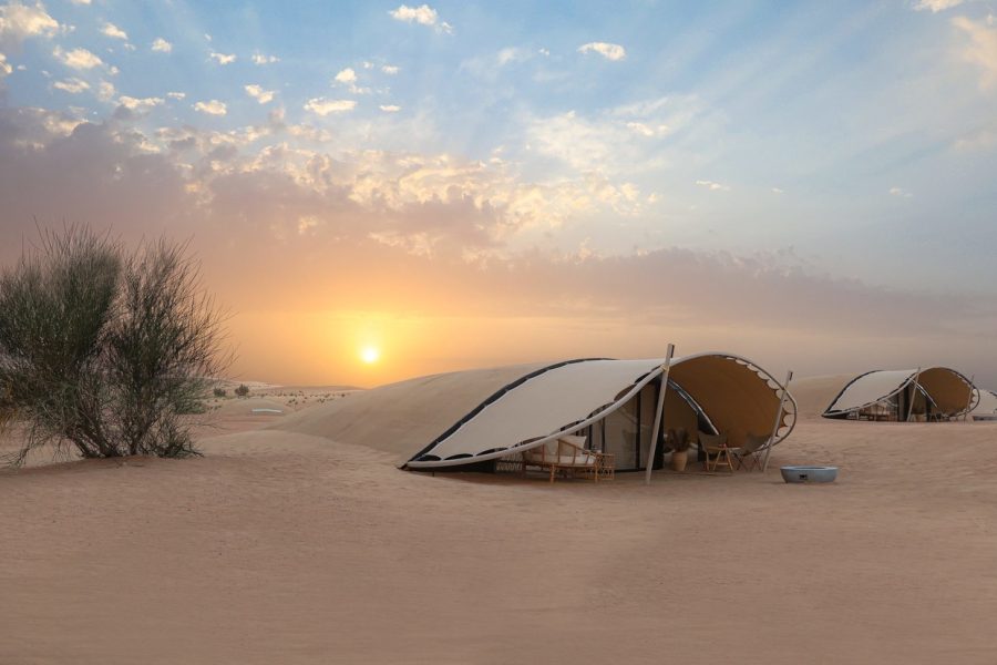 Glamping no deserto de Dubai
