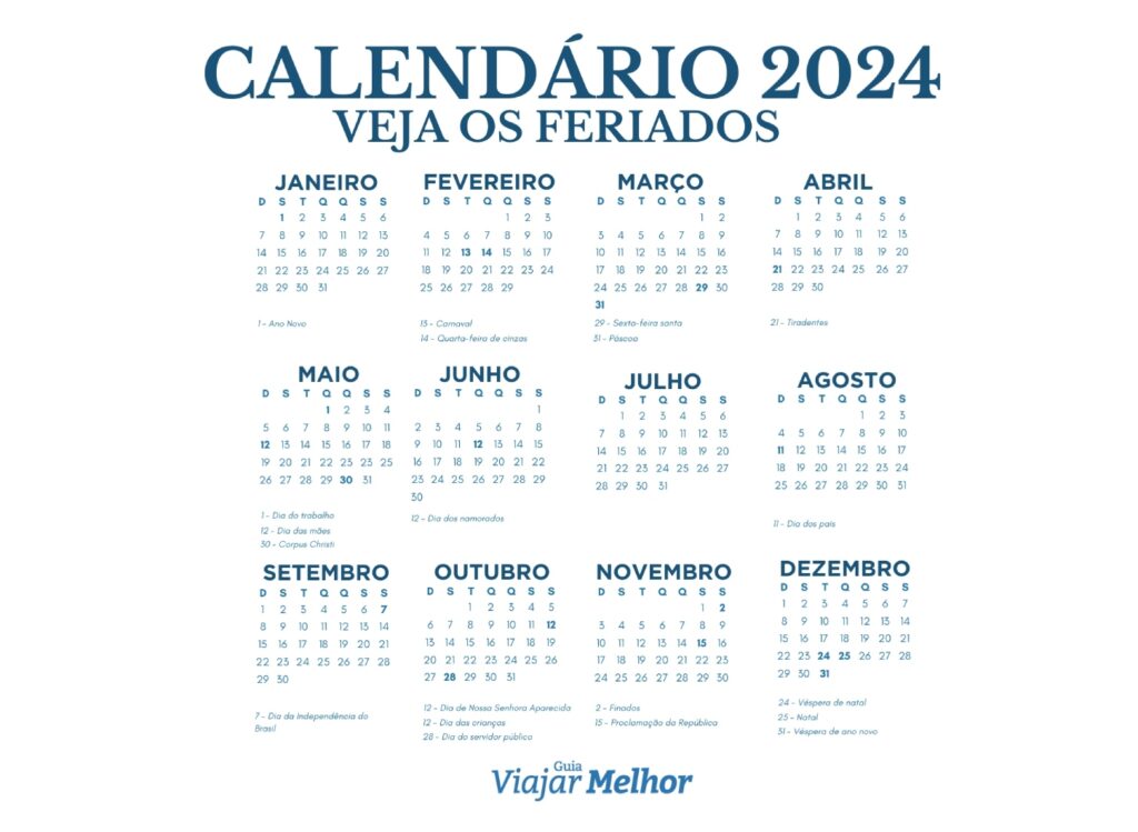 Feriados 2024 - Calendario 2024 