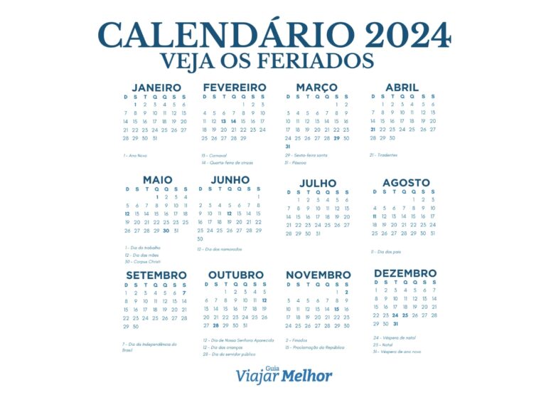 Feriados 2024 veja os feriados prolongados para viajar em 2024