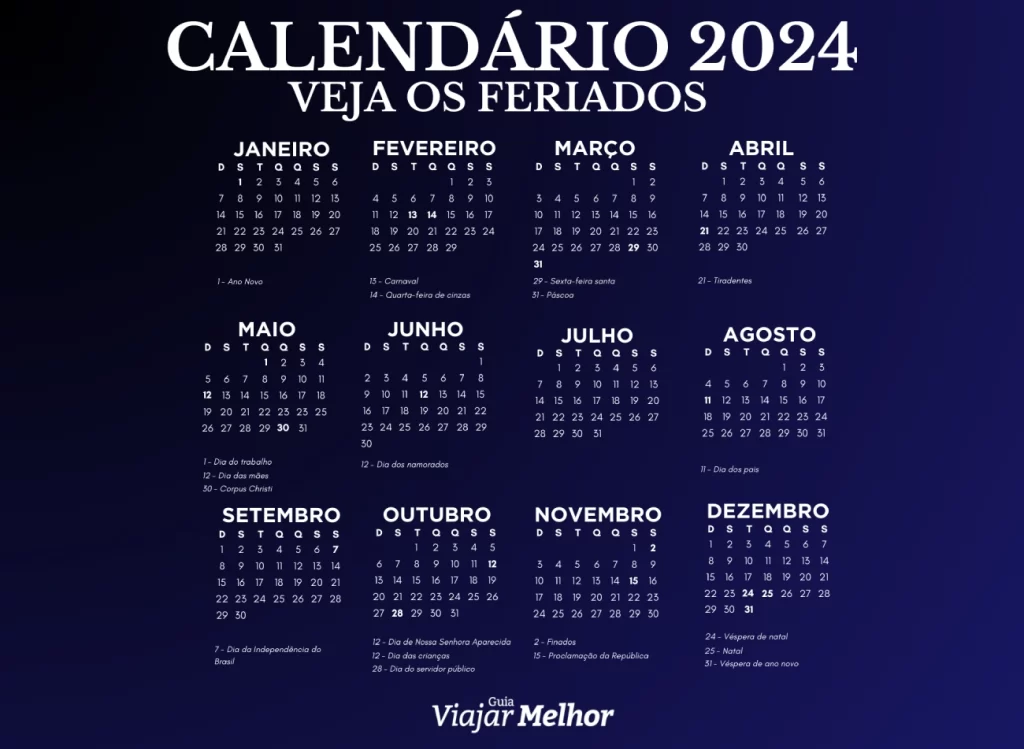Feriados 2024 - Calendario 2024