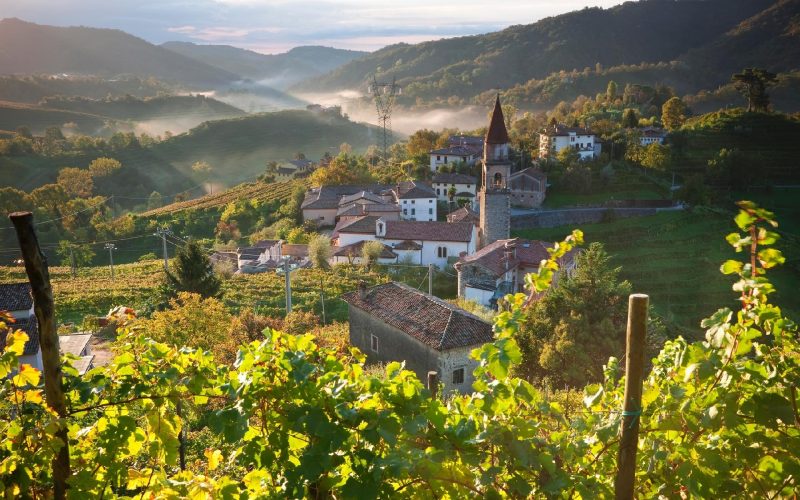 trilha na italia colinas do Prosecco