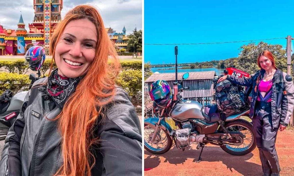 brasileira viaja de moto sozinha