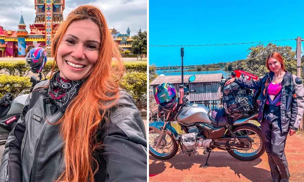 Brasileira está há 12 anos viajando o país de moto sozinha