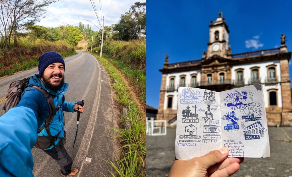 Viajante percorre a Estrada Real caminhando 540 km sozinho.