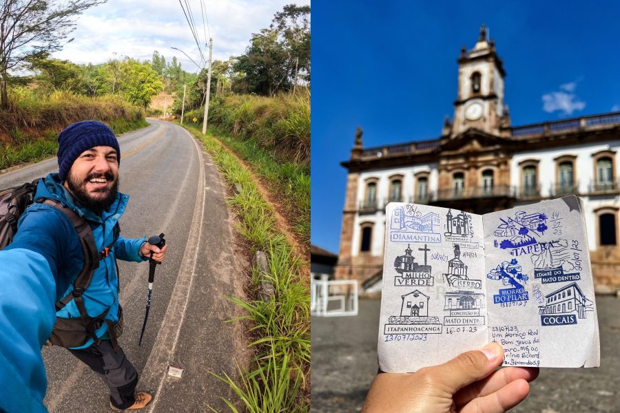 Viajante percorre a Estrada Real caminhando 540 km sozinho.