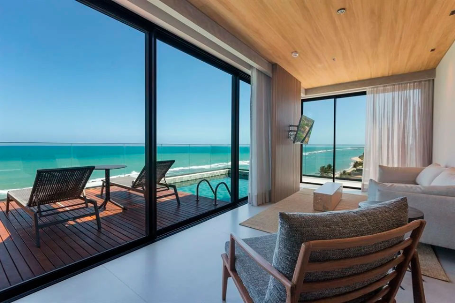 Acomodação com vista para o mar em Alagoas