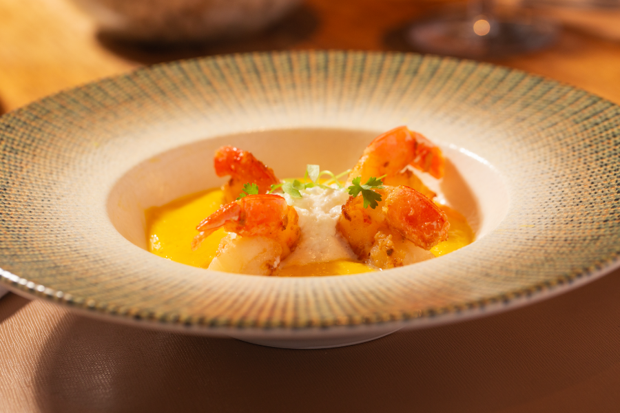 Prato a base de camarão servido no Braci Resto-Bar