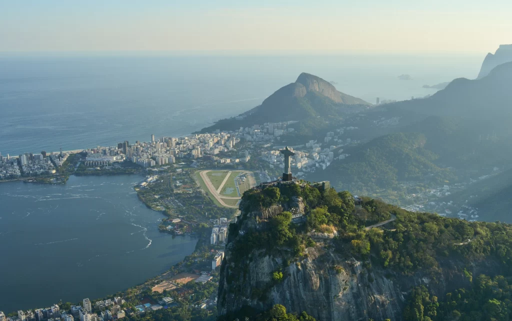 vista aérea do Cristo Redentor cartão-postal do Rio de Janeiro