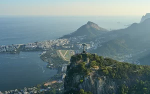vista aérea do Cristo Redentor cartão-postal do Rio de Janeiro
