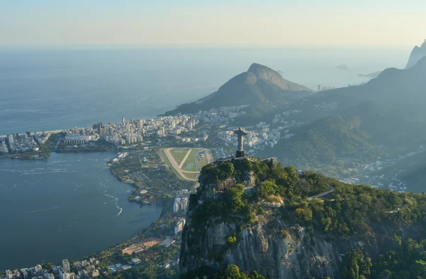 vista aérea do Cristo Redentor cartão-postal do Rio de Janeiro