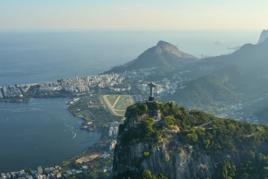 vista aérea do Cristo Redentor cartão-postal do Rio de Janeiro