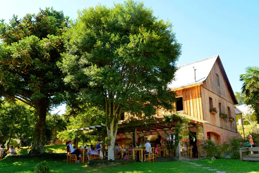 Roteiro turístico em Bento Gonçalves que destaca os Caminhos de Pedra, as tradicionais Casas das Cucas Vitiaceri e os belos parreirais da região