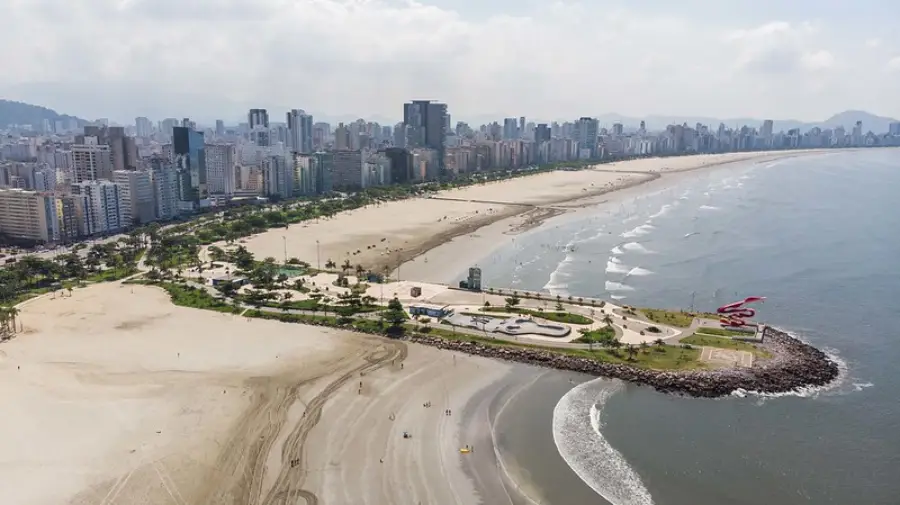 Parque da Orla de Santos, SP, ponto turístico da cidade