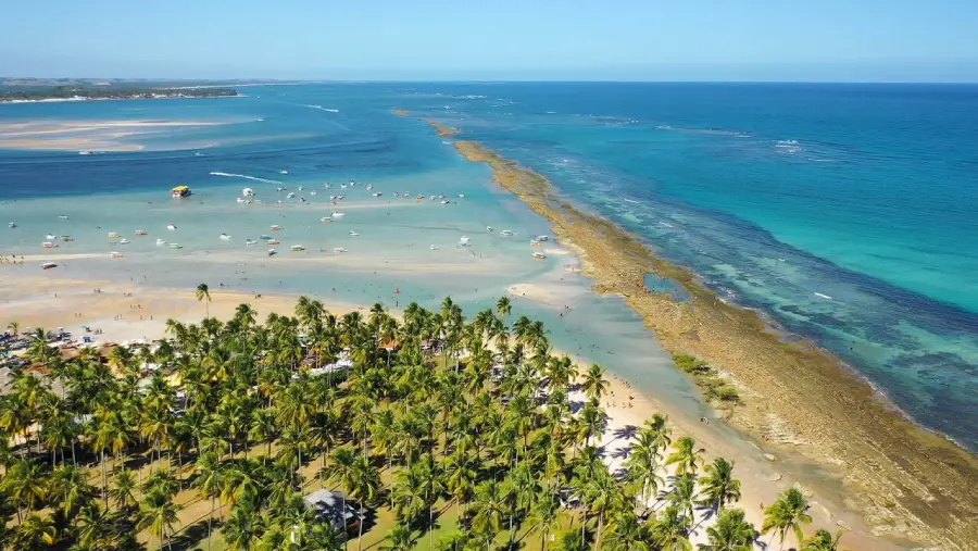Praia dos Carneiros em Tamandaré com piscinas naturais