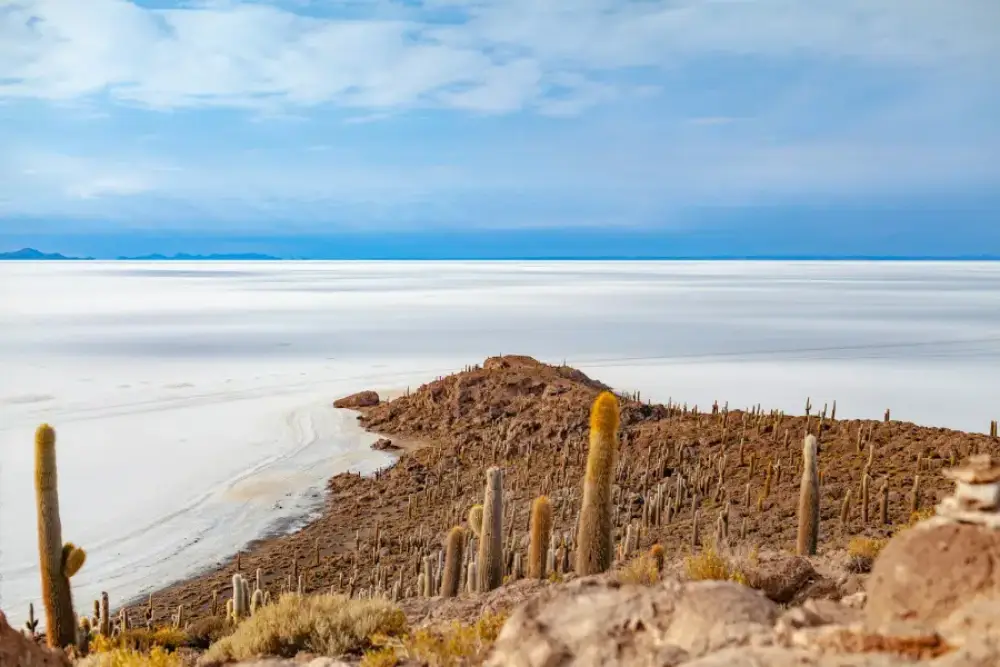 Paisagem do Salar de Uyuni, na Bolívia